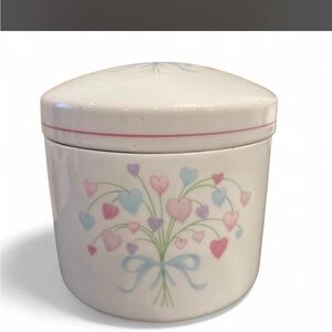Heart Motif Ceramic Jar with Lid